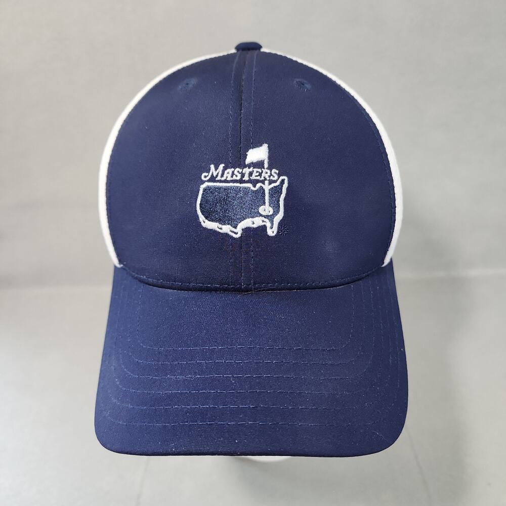 NEW 2018 Masters Golf Navy Blue White Embroidered Cap Snap Back American Needle